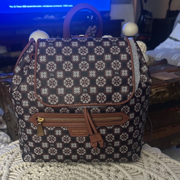 Kate Spade Black and Brown Floral Backpack - Picture 1 of 16